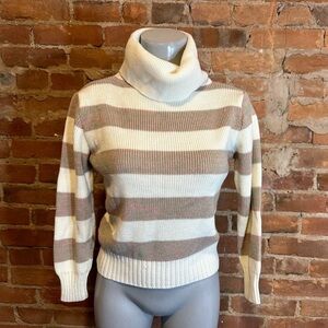 Vintage space dye striped turtleneck sweater women’s